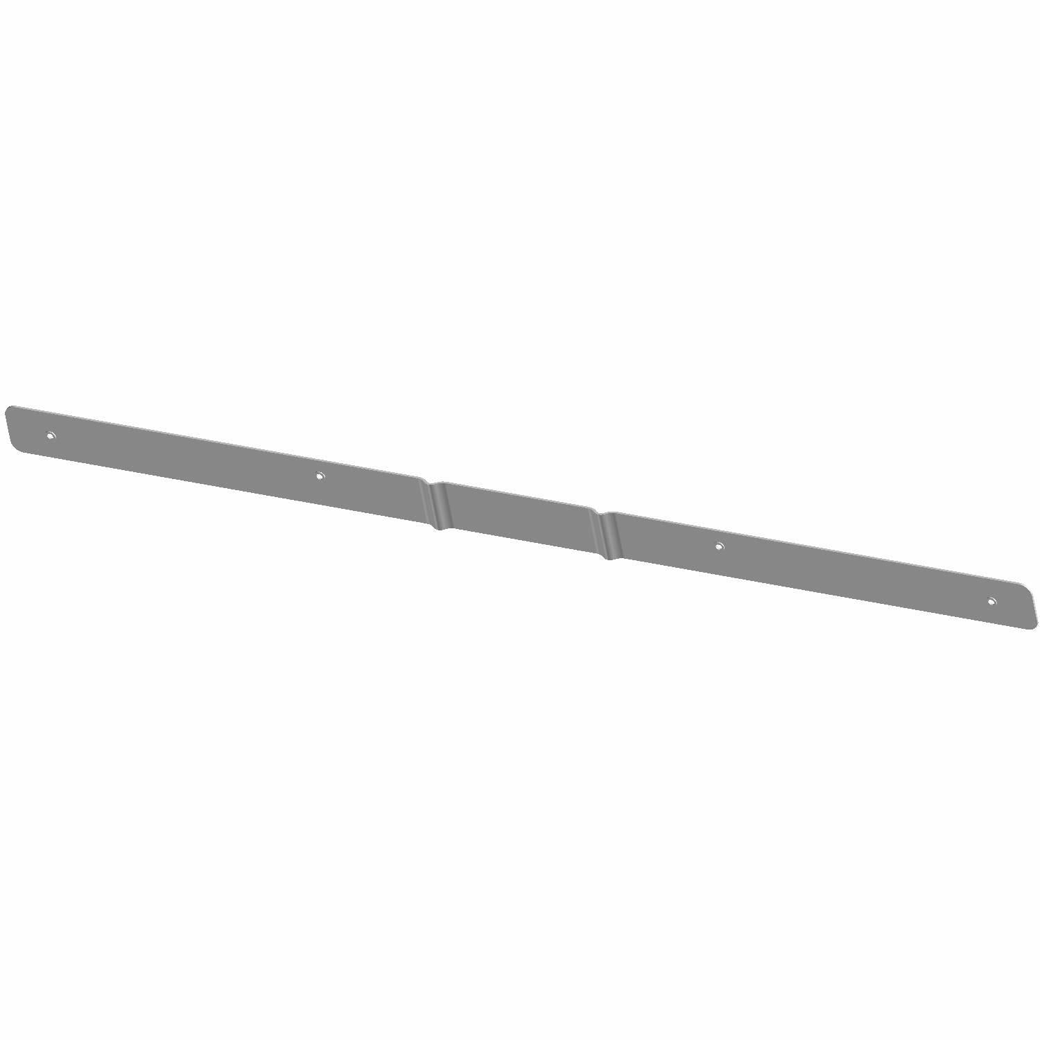 Black metal visor bracket with elongated rectangular shape and mounting holes at each end.