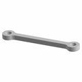 Silver metal upper plate spacer bracket with two circular mounting holes on each end, slim rectangular bar design.