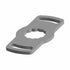 The Starter Gear Locking Plate by Polaris is a gray, flat metal OEM part with two elongated slots at each end and a central star-shaped hole, shown against a white background.