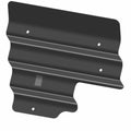 Black metal access panel shield with contoured ridges and pre-drilled mounting holes.