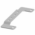 Silver metal support bracket hose with multiple mounting holes and angled design.