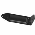 Black metal canister mount bracket with angled edges and multiple mounting holes.