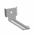Gray metal bumper mount bracket with single mounting hole and angled design.