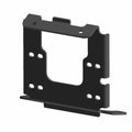 Black metal winch mount bracket with multiple bolt holes and a cutout center designed for Polaris General 1000 series.