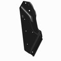 Black metal inner box mount shield with multiple mounting holes and contoured edges for Polaris UTVs.