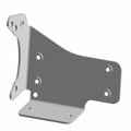 Gray metal winch contactor bracket with multiple mounting holes and angled design.