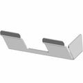 Black metal air filter support bracket with angled edges and mounting tabs.
