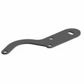 Black metal hose bypass bracket with curved end and three mounting holes.