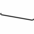 Black metal bracket track with mounting holes on both ends for Polaris Ranger window installation.