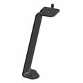 Black metal bumper bracket with two mounting plates and angled support arm.