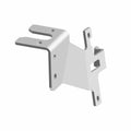 Black metal door handle bracket with multiple mounting holes and right latch mount design.