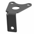 Black metal stator cable bracket with three mounting holes and angled design.