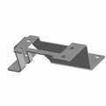 Black metal 3-way valve mount bracket with multiple mounting holes and angular design.