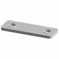 Matte silver rectangular suspension backer bracket with two countersunk bolt holes.