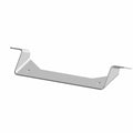 Gray metal amp mounting bracket with two angled ends and four mounting holes.