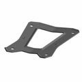 Black metal bolt-in radius arm brace with angular cutout and five mounting holes.