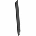 Black rectangular metal window bracket track with mounting holes and angled end.