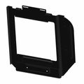 Black rugged fixed seat support bracket mat with square central cutout and mounting holes.