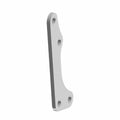 Silver metal swingarm gusset plate with three mounting holes, triangular contoured shape.