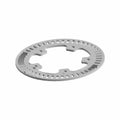 Silver circular ABS ring with evenly spaced rectangular cutouts and four inner mounting holes.