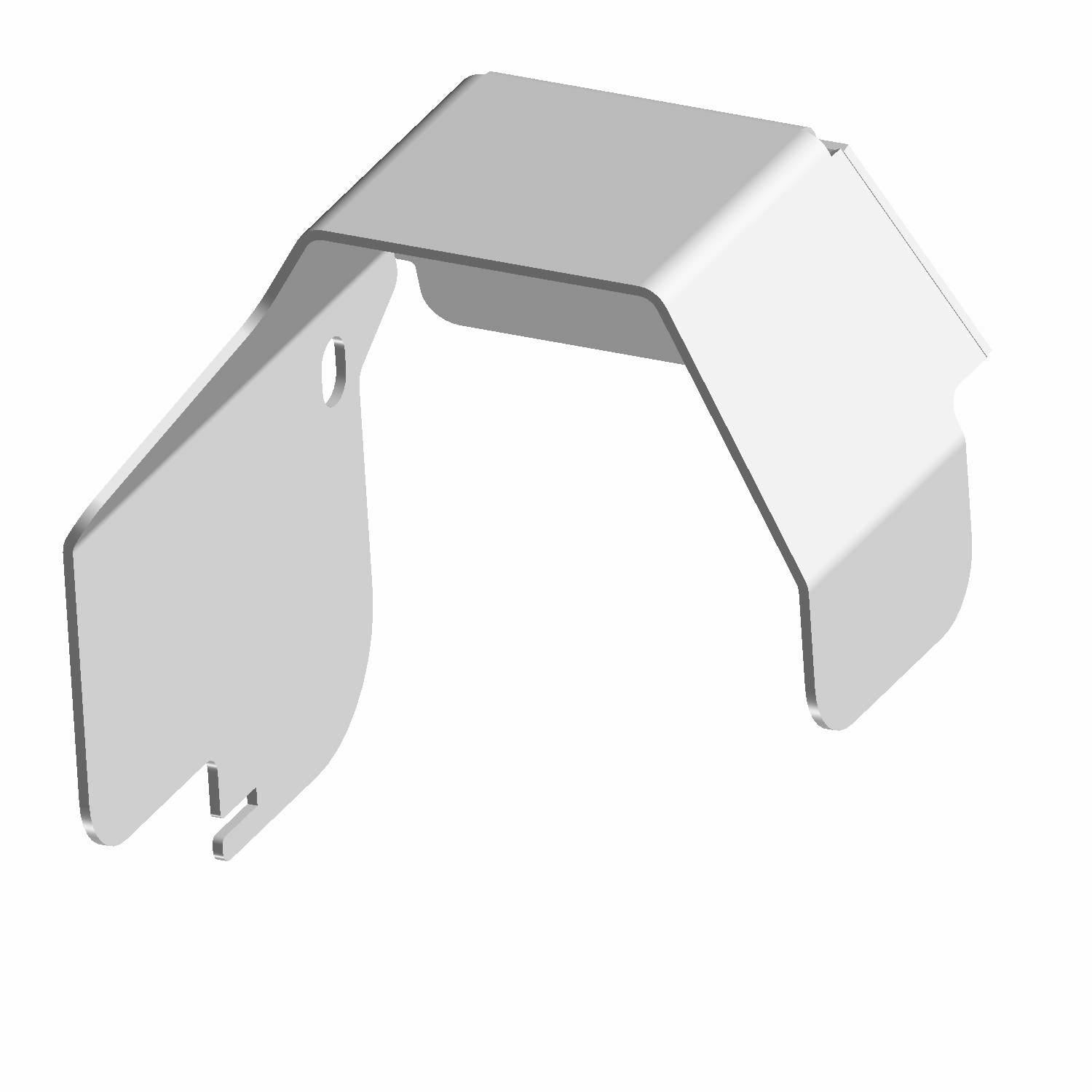 Matte black angular throttle bracket cover with mounting holes and cutout slots.