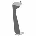 Matte gray metal rear lower mount bracket with angled design and mounting holes.