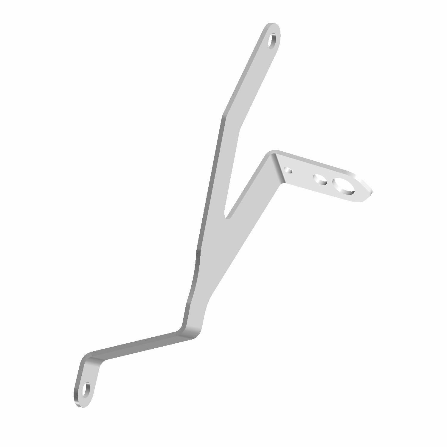 Black metal bracket with angular design and multiple mounting holes for turn indicator installation.