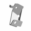 Silver metal bracket with two mounting holes and hexagon cutout for Polaris UTV bumper.