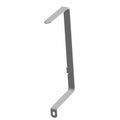 Black metal strap tab with angled design and mounting hole for Polaris fuel tank.