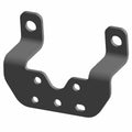 Black metal latch bracket with two mounting holes, curved arms, and rectangular base plate.