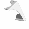 Black front bracket bumper for Polaris with angular shape and mounting holes.