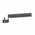 Black metal regulator mount bracket with flat elongated bar and angled attachment end.