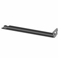 Black metal seat frame bracket with angled mounting points and Ecoat finish.