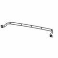 Gray metal strap bracket with elongated cutouts and mounting holes on both ends.