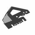 Black and gray steel PDM mount bracket with multiple mounting holes and angular design.