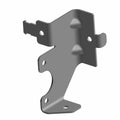 Gray metal purge valve mount bracket with multiple mounting holes and contoured edges.