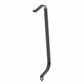 Galvanized steel tank bracket strap with angled hooks on each end.