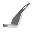 Matte black angular metal windshield bracket with mounting holes designed for mid-left fitment on motorcycles.