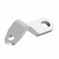 Silver metal bracket with two rounded mounting holes and an angled bend designed for motorcycle windshield attachment.