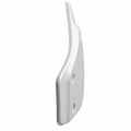 Glossy jet black curved motorcycle side cover with two mounting holes.