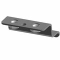 Black metal audio mount rear lower bracket with three mounting holes and bent L-shape design.