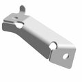 Black metal bumper cover mount bracket with angled edges and mounting holes.