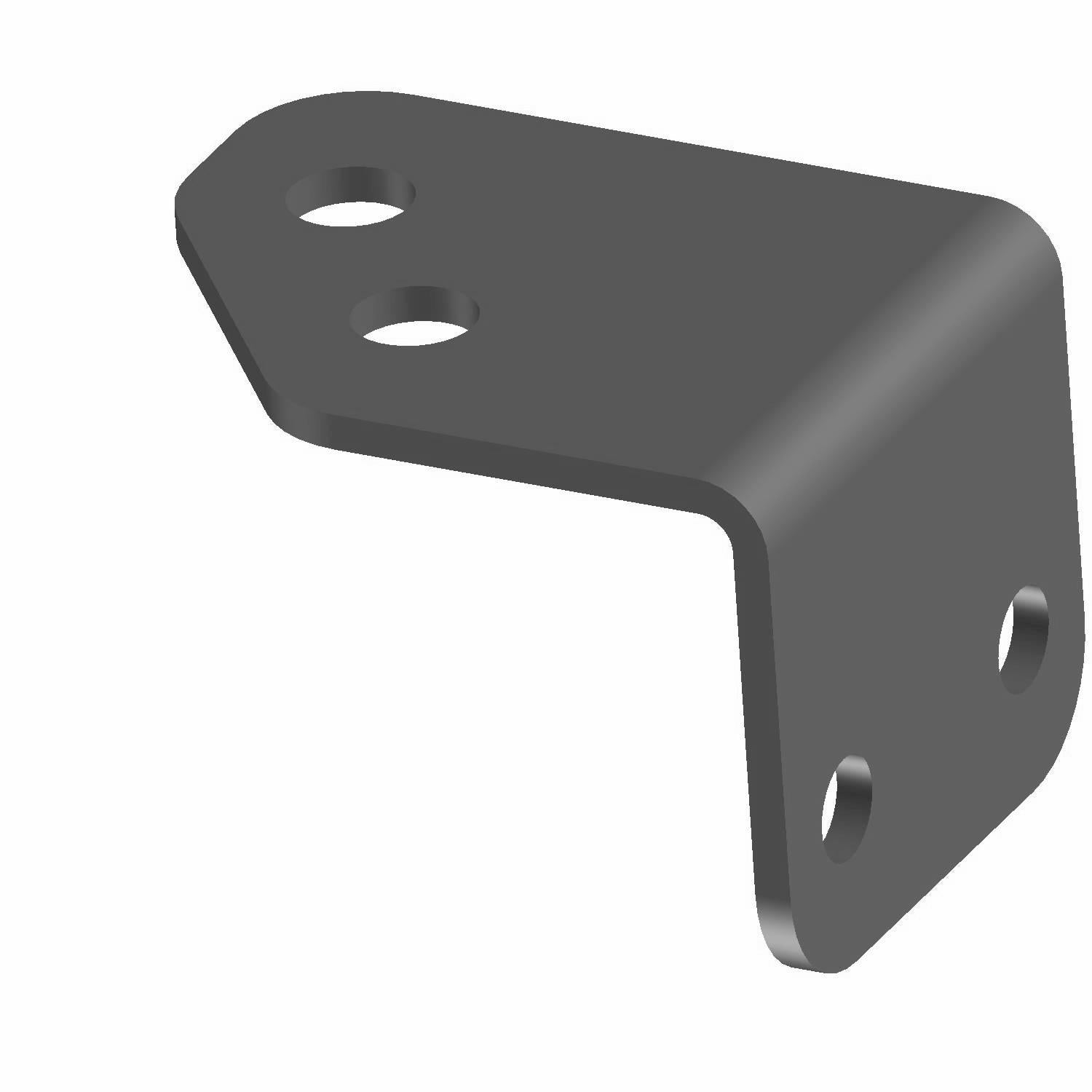 Black metal bracket with four mounting holes, angled design for right-side mirror attachment.