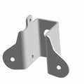 Black metal lower radiator mount bracket with three mounting holes and angled design.