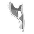 Silver metal support bracket with angled edges and mounting holes designed for Polaris turbo models.