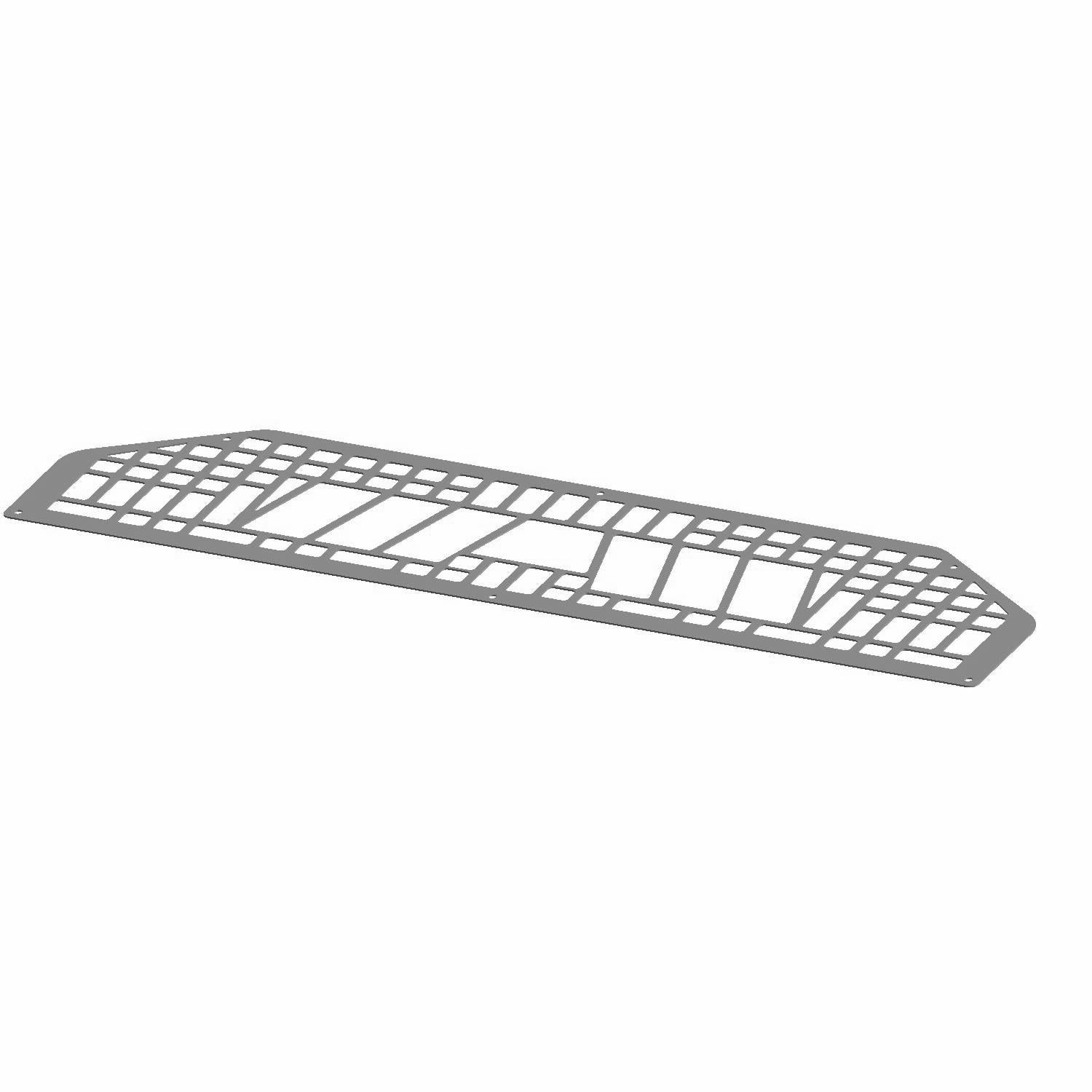 Black rear side panel with grid-like vented design, durable plastic material, curved shape for offroad vehicle fit.