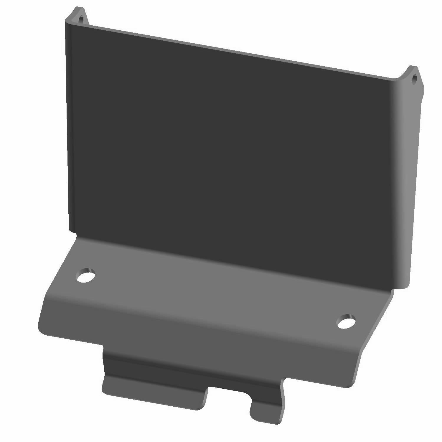 Gray metal lower winch plate with mounting holes and angled backplate for Polaris UTVs.