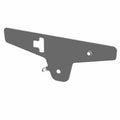 Gray metal grommet bracket with angled design and mounting holes for Polaris UTV routing.
