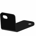 Black metal L-shaped bracket with two mounting holes, designed for left side light bar attachment.