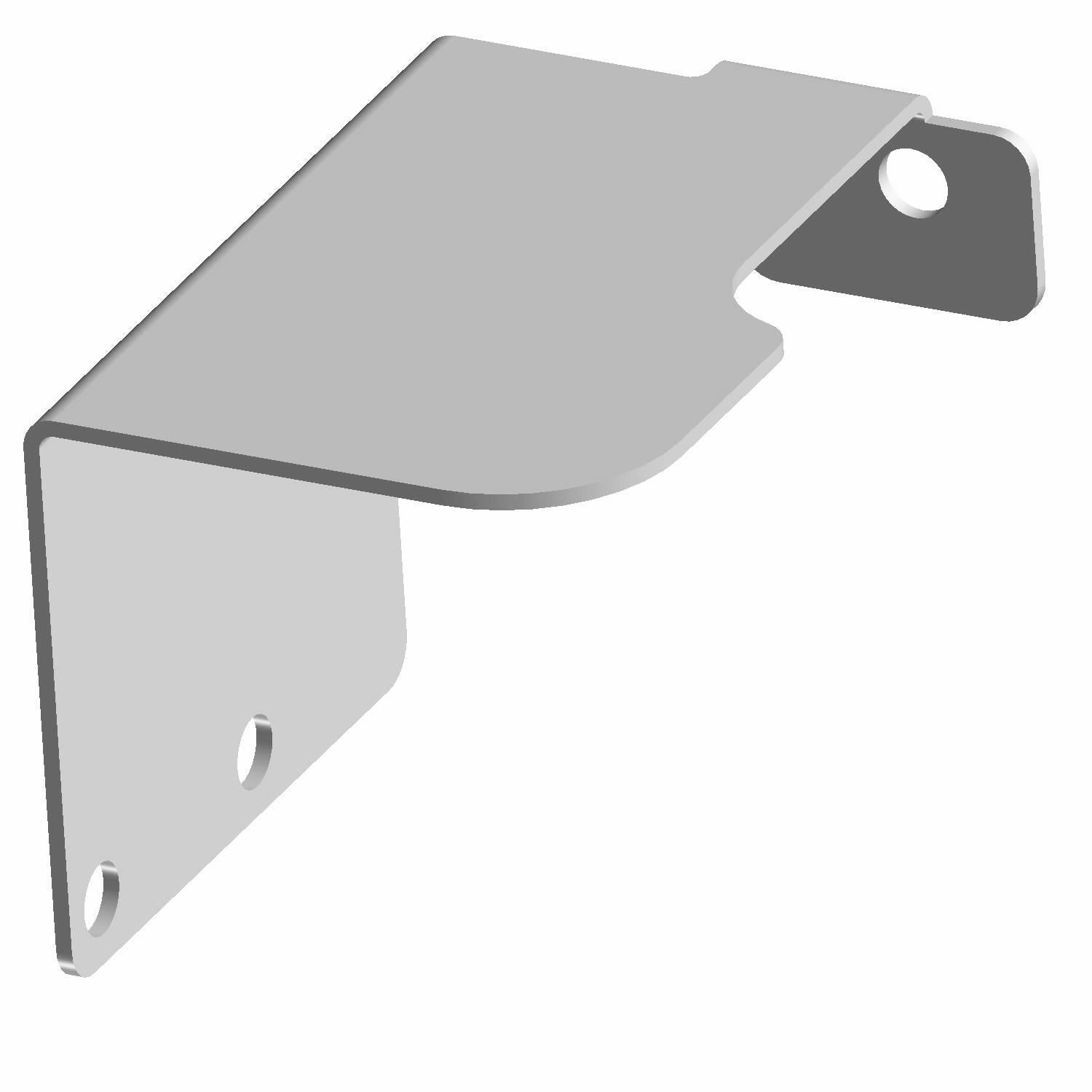 Gray ABS plastic switch cover bracket with mounting holes and angled design.